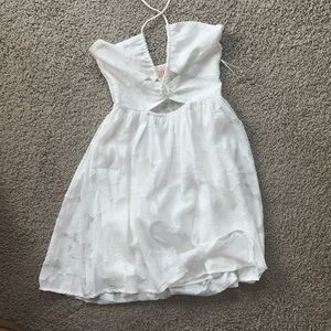 Hello Molly white strappy halter cut out mini dress